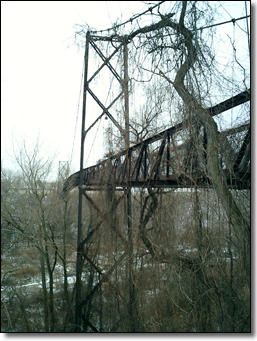 The Sidaway foot bridge spans the Kingsbury Run valley